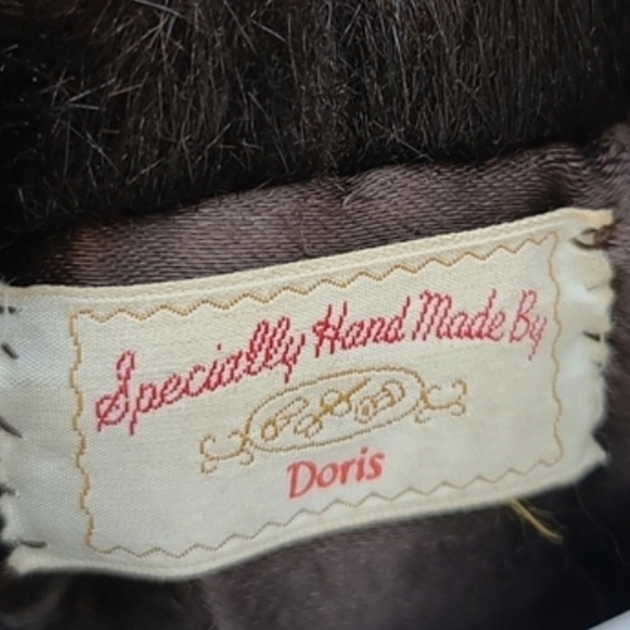 VINTAGE HANDMADE Luxe Faux Fur Long Capelet Cape Scarf Stole Wrap Hollywood Glam - Picture 9 of 14